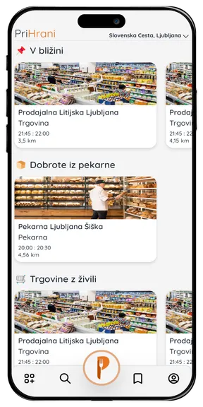 A phone screen showing PriHrani main page